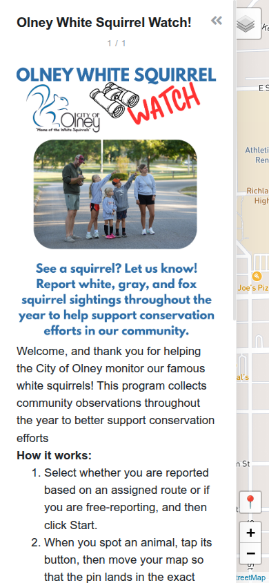 The City's welcome screen: their poster and instructions.